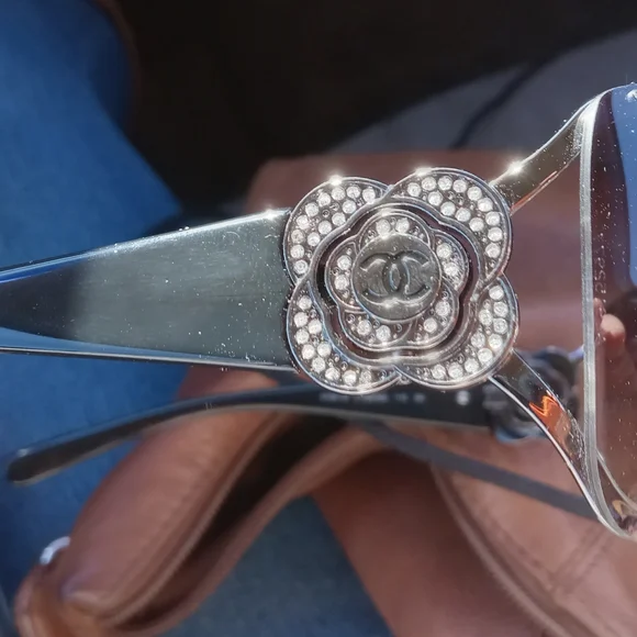 Chanel shield style sunglasses with Swarovski crystal accents display picture 1